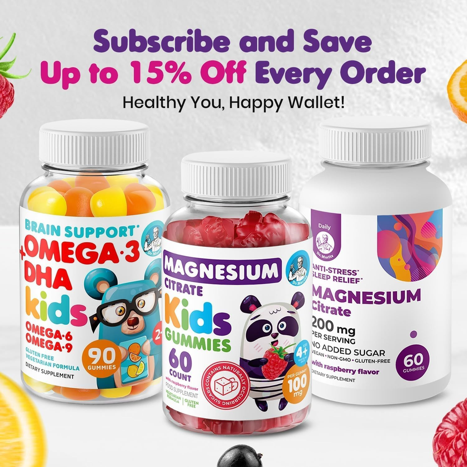 Sugar-Free Magnesium Gummies for Calmness – 60 Count for Kids & Adults