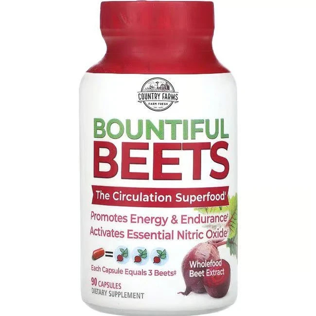 Country Farms Bountiful Beets Capsules (500 mg) 90 caps (Pack of 3)