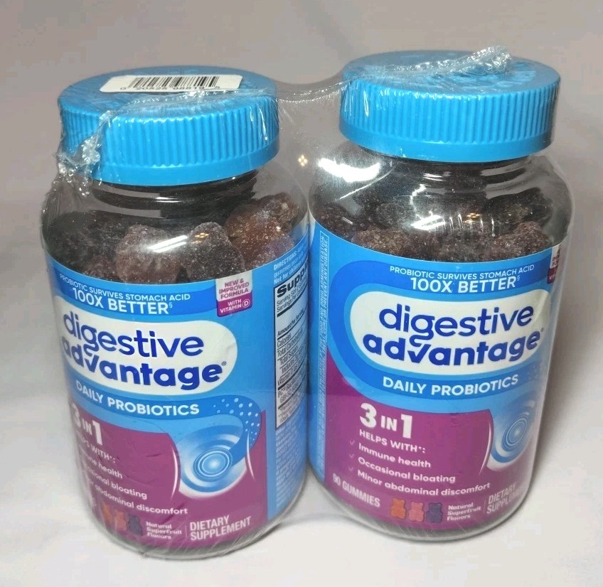 Digestive Advantage Daily Probiotic Gummies (Digestive & Gut) 180 Gummies TOTAL