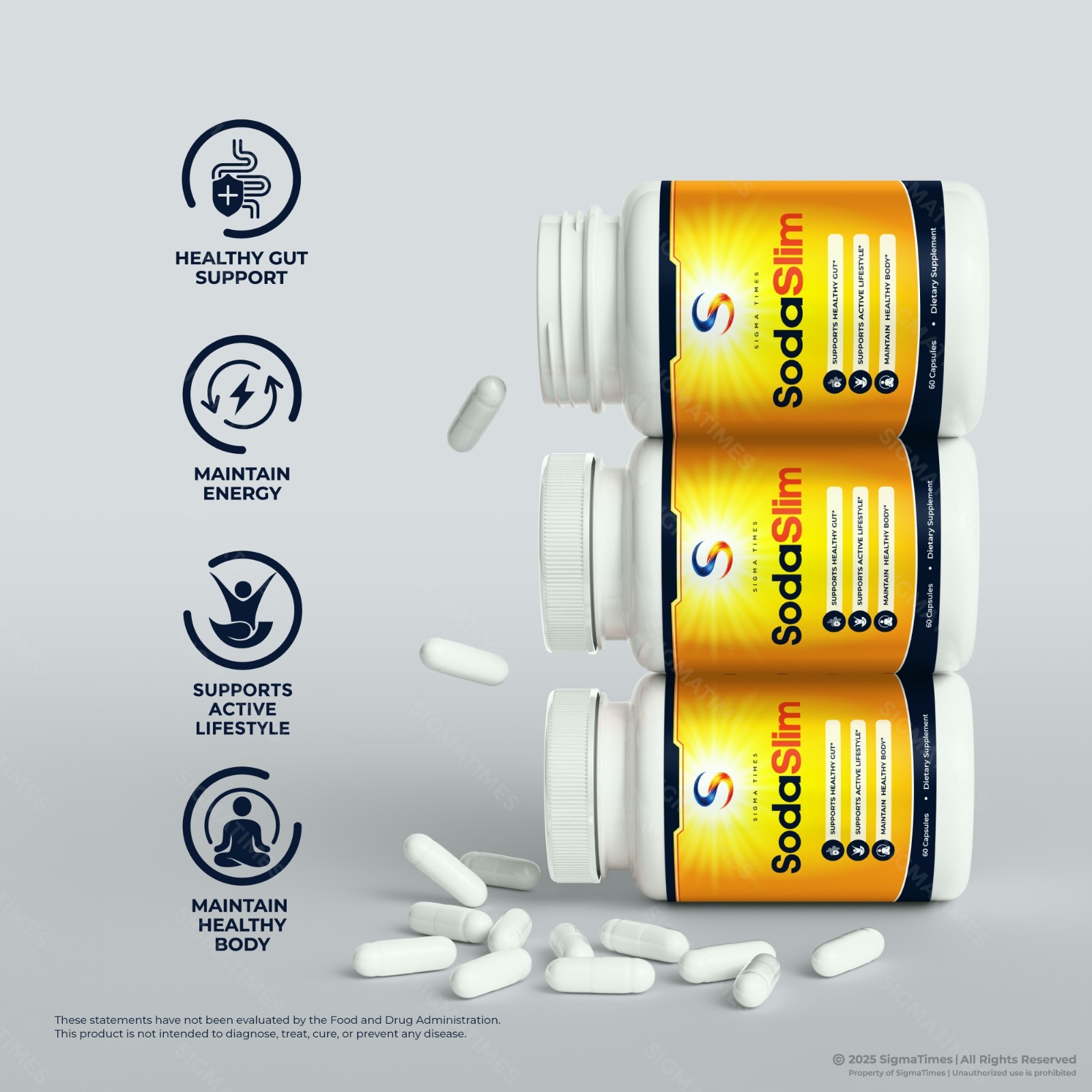 SodaSlim Capsules, Soda Slim Natural Pills for Healthy Weight Loss 60ct