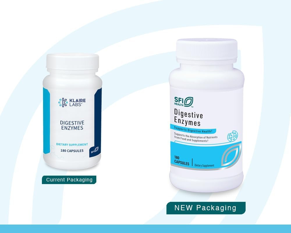 Klaire Labs Digestive Enzymes – Gut Health Supplements with Amylase, Protease,