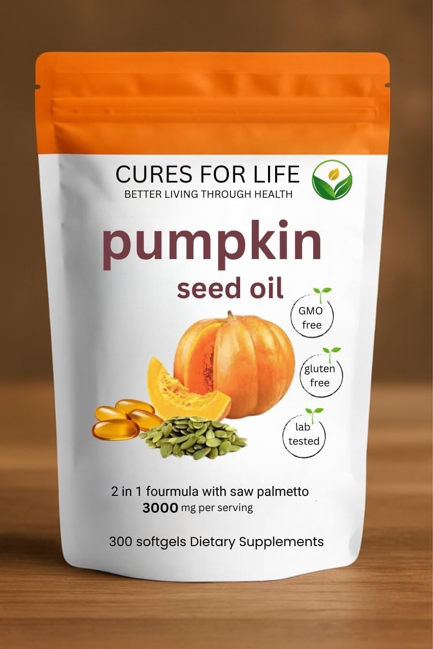 Pumpkin Seed Oil & Saw Palmetto 3000mg – 300 Softgels | Cold Pressed, Non-GMO |