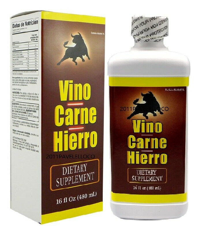 VINO CARNE HIERRO IRON DIETARY SUPPLEMENT – Suplemento Nutricional 16 fl oz