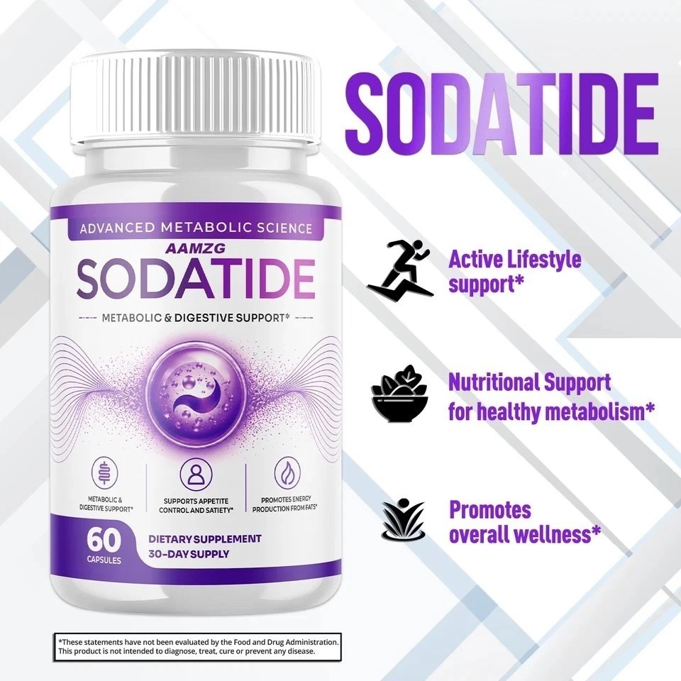 Sodatide Supplement, Soda Tide for Metabolism & Overall Health 60ct, 1 Pack USA