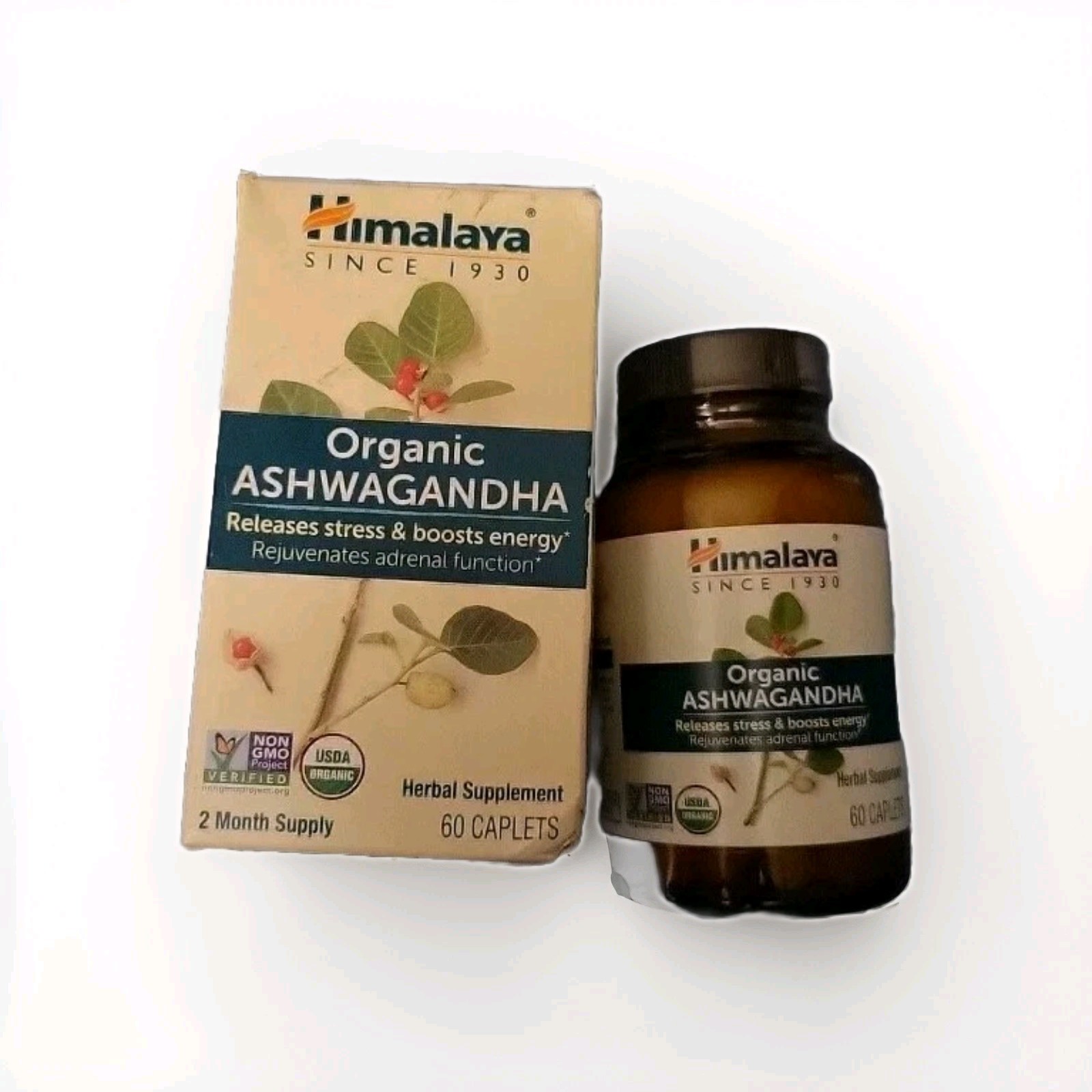 Hymalaya Herbals Ashwagandha. Anti-Stress 60 Veg. Caps Exp.2/27 Free Ship.