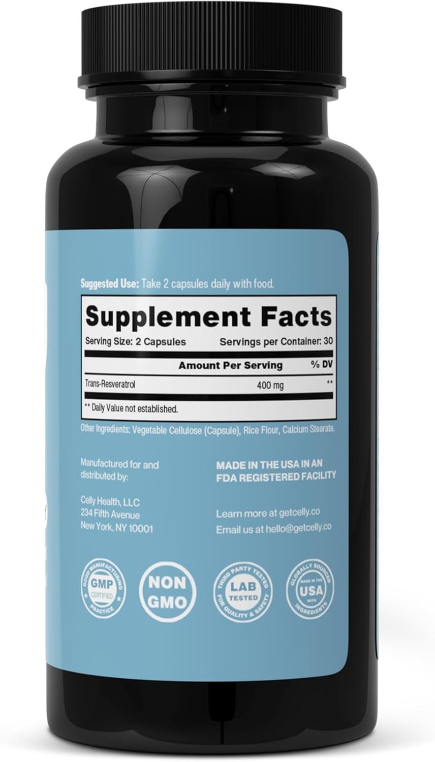 Celly Trans-resveratrol 400mg | Longevity Supplement For Healthy 10-26 -Shlf