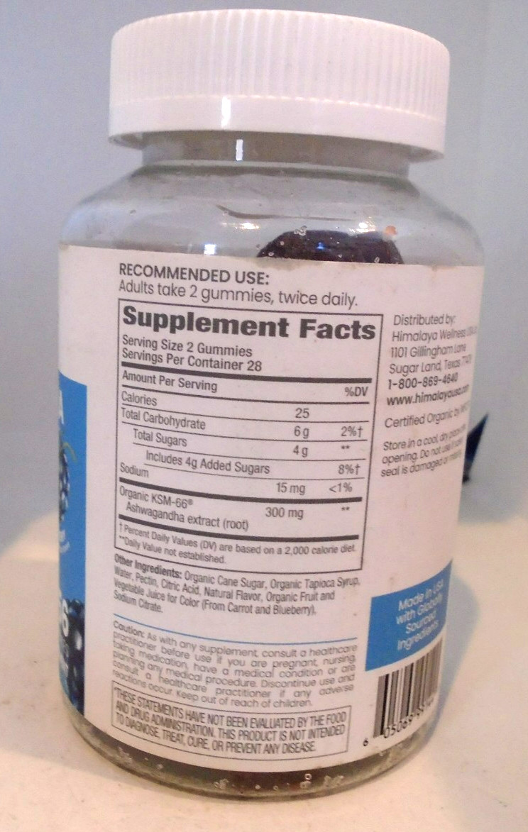 Himalaya Herbals Ashwagandha Gummies Blackberry flavor 56 ct