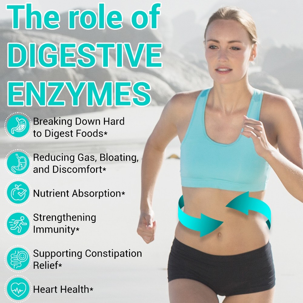 Digestive Enzymes Prebiotic & Probiotics Gas, Constipation & Bloating Relief 120