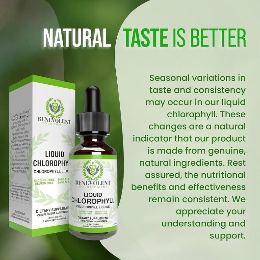 NEW Benevolent Nourishment Liquid Chlorophyll Drops Herbal Supplement 2 fl oz