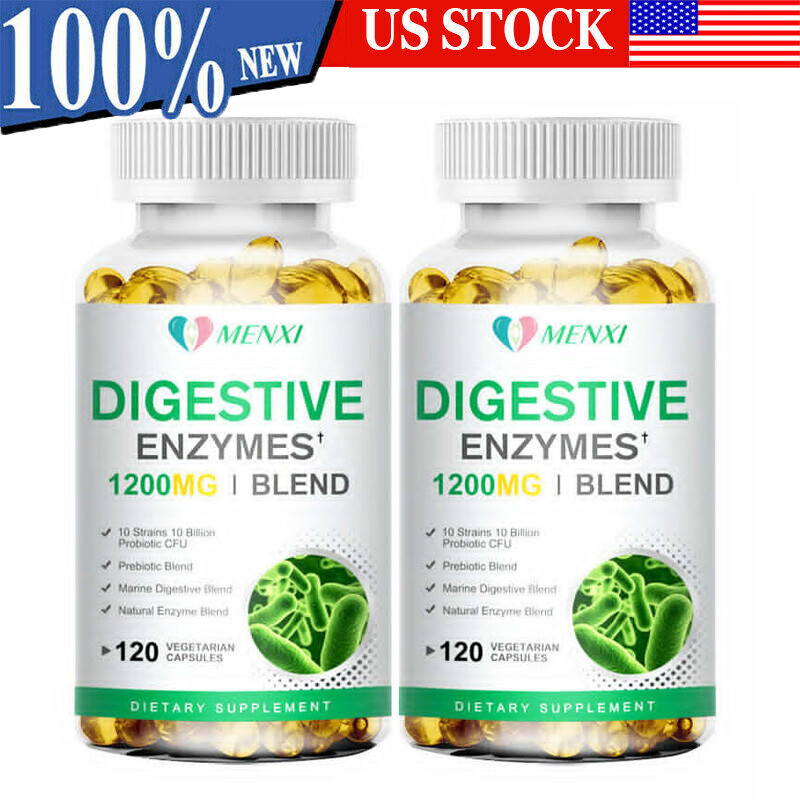 1200MG Digestive Enzyme Capsules – Probiotic Cmplx & Gut Relief Frmla 2*120PCS