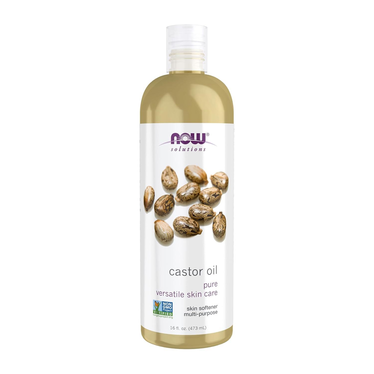 NOW, Castor Oil, 100% Pure Versatile Skin Care, Multi-Purpose, 16-Oz