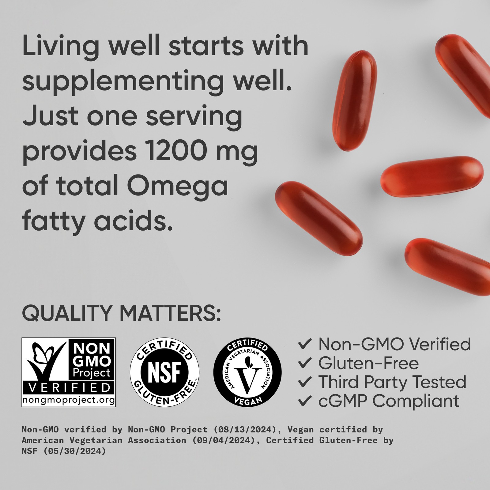 Vegan Omega 3-6-7-9 Supplement (90 Softgels) – Plant-Based, Heart & Skin Health