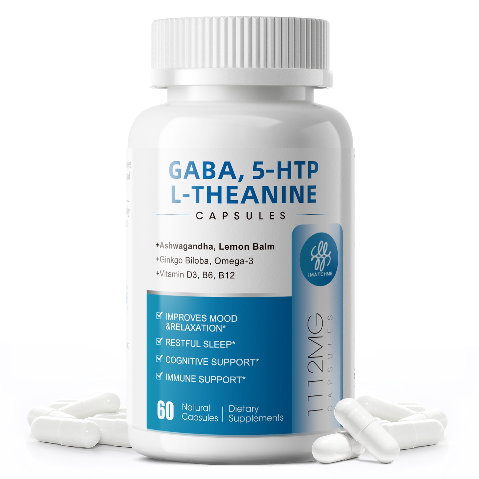 1/2/4x GABA (Gamma Aminobutyric Acid) 750mg + Vitamin B6 2mg, 60-240Capsules