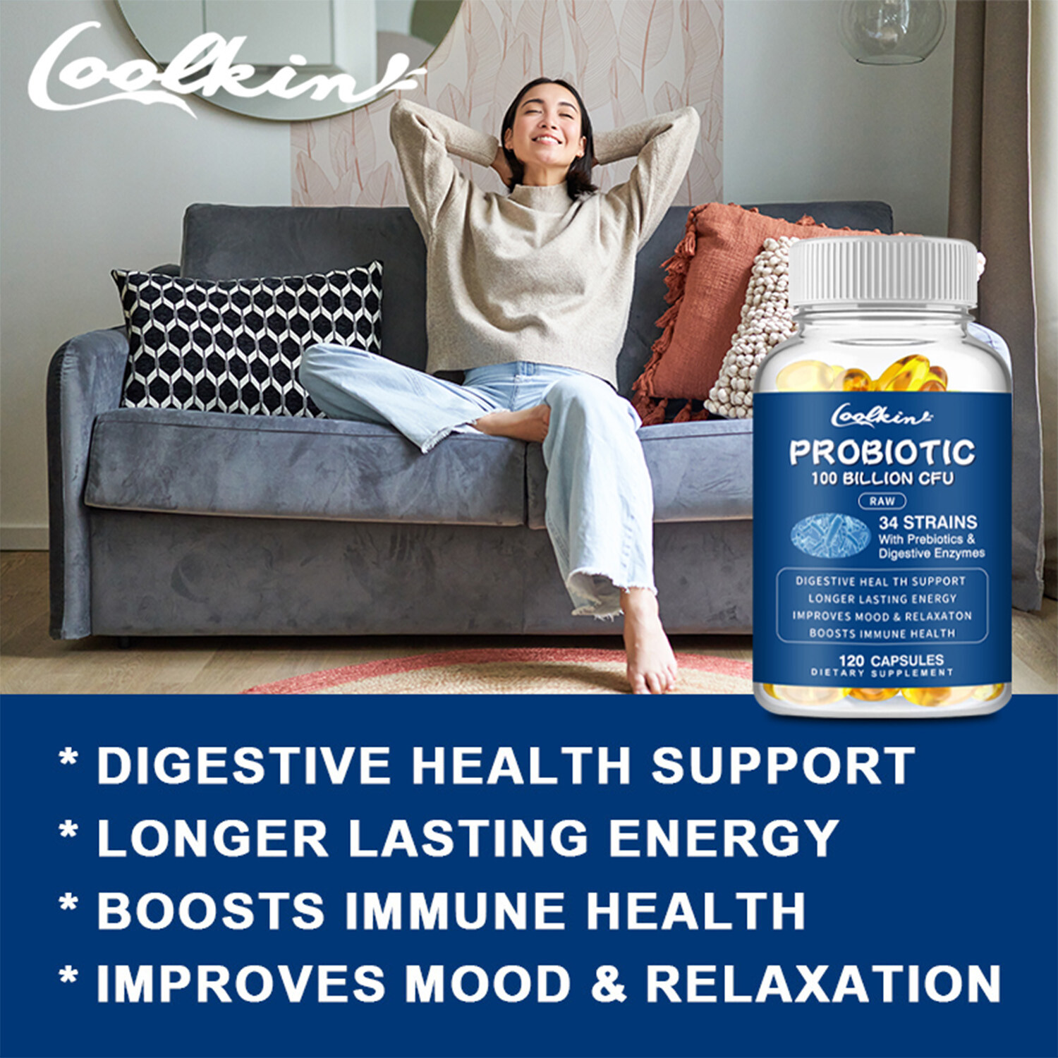 Probiotics – Prebiotic, Digestive Enzyme -Constipation Relief, Digestive Support