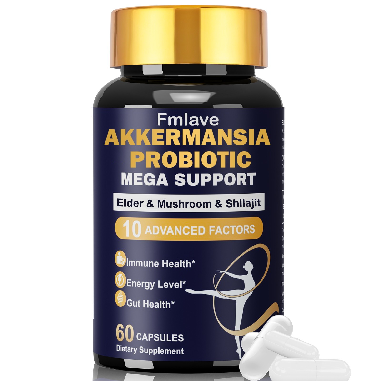 Akkermansia Muciniphila Probiotic for Gut Health Weight Loss 60/120/240 Capsules
