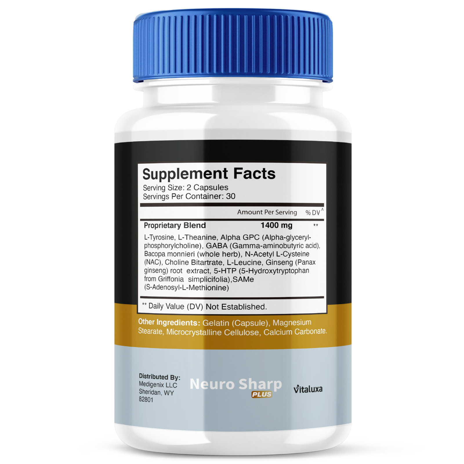 (5 Pack) Neuro Sharp Nootropic Natural Formula Brain Supplement (300 Capsules)