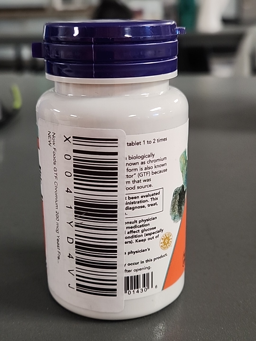 NOW FOODS GTF Chromium 200 mcg Yeast Free – 100 Tablets Exp. 06/2028