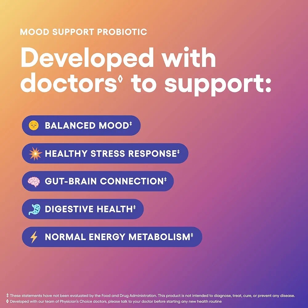Physician’s Choice Mood Support Probiotic 30 Capsules Exp 03/11/2027
