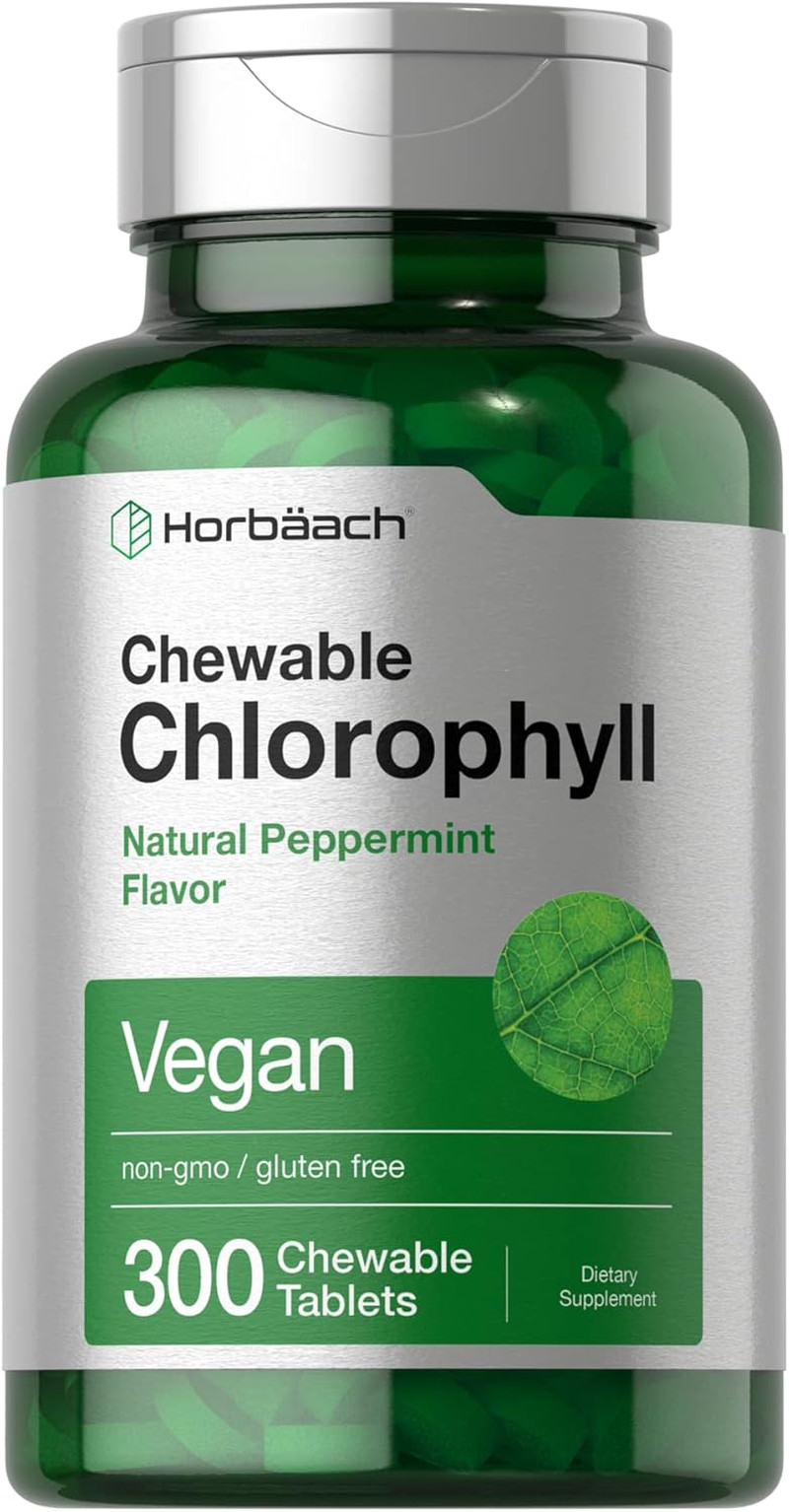 Chlorophyll Chewable Tablets 300ct | Peppermint Vegan | Non-GMO Gluten Free