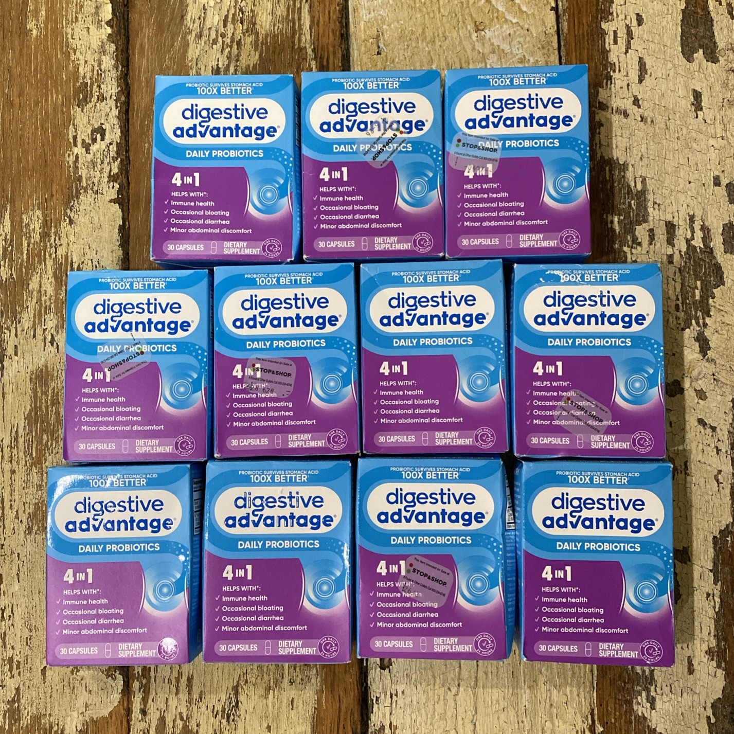 11 Boxes Digestive Advantage Daily Probiotics 4in1 30 Capsules Each, Exp 05/27+