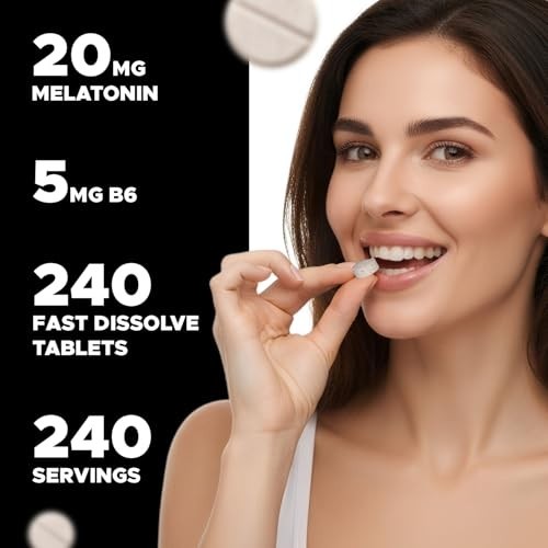 Vitabod Melatonin 20 mg Fast Dissolve Tablets Natural Berry Flavor 240 Count