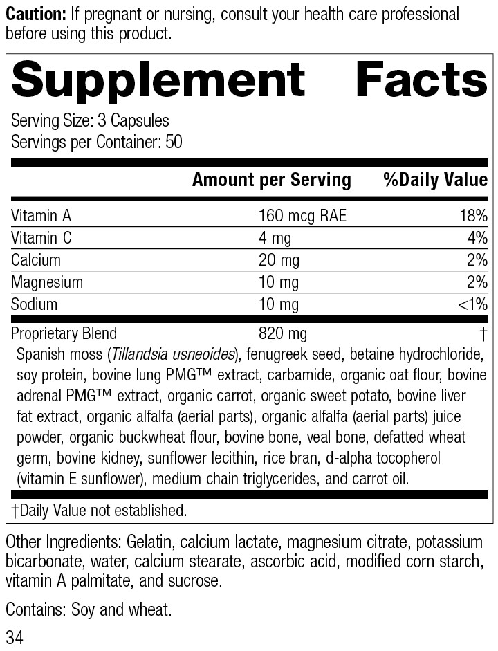 Standard Process Allerplex Whole Food Liver Support, Lung Health, 150 Capsules