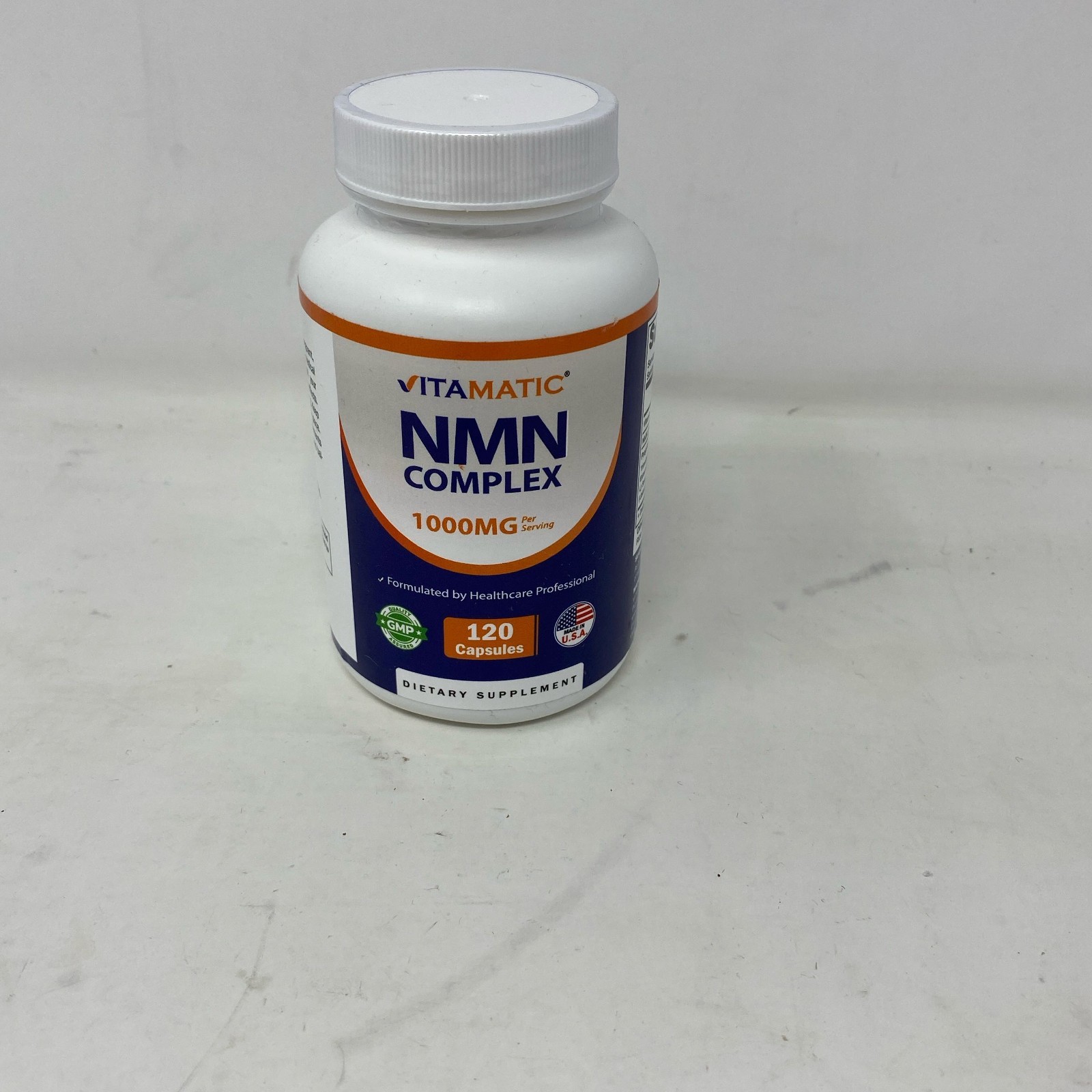Vitamatic NMN Complex 1000mg, 120 Veg Caps, White/Blue Bottle