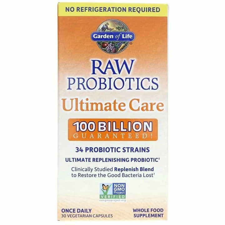 Garden of Life Raw Probiotics Ultimate Care 100 Billion 30 Veg Capsules