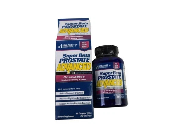 Super Beta Prostate Advanced Natural Berry Chewables 60 Ct Exp 08/206