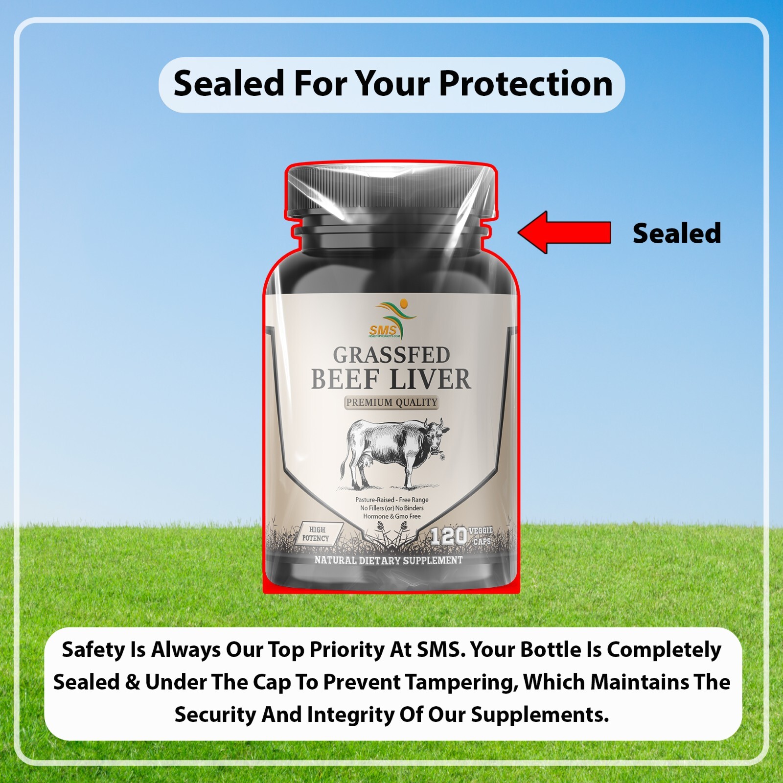 Desiccated Beef Liver Caps, Certified 100% Grass Fed Undefatted 120 Capsules USA