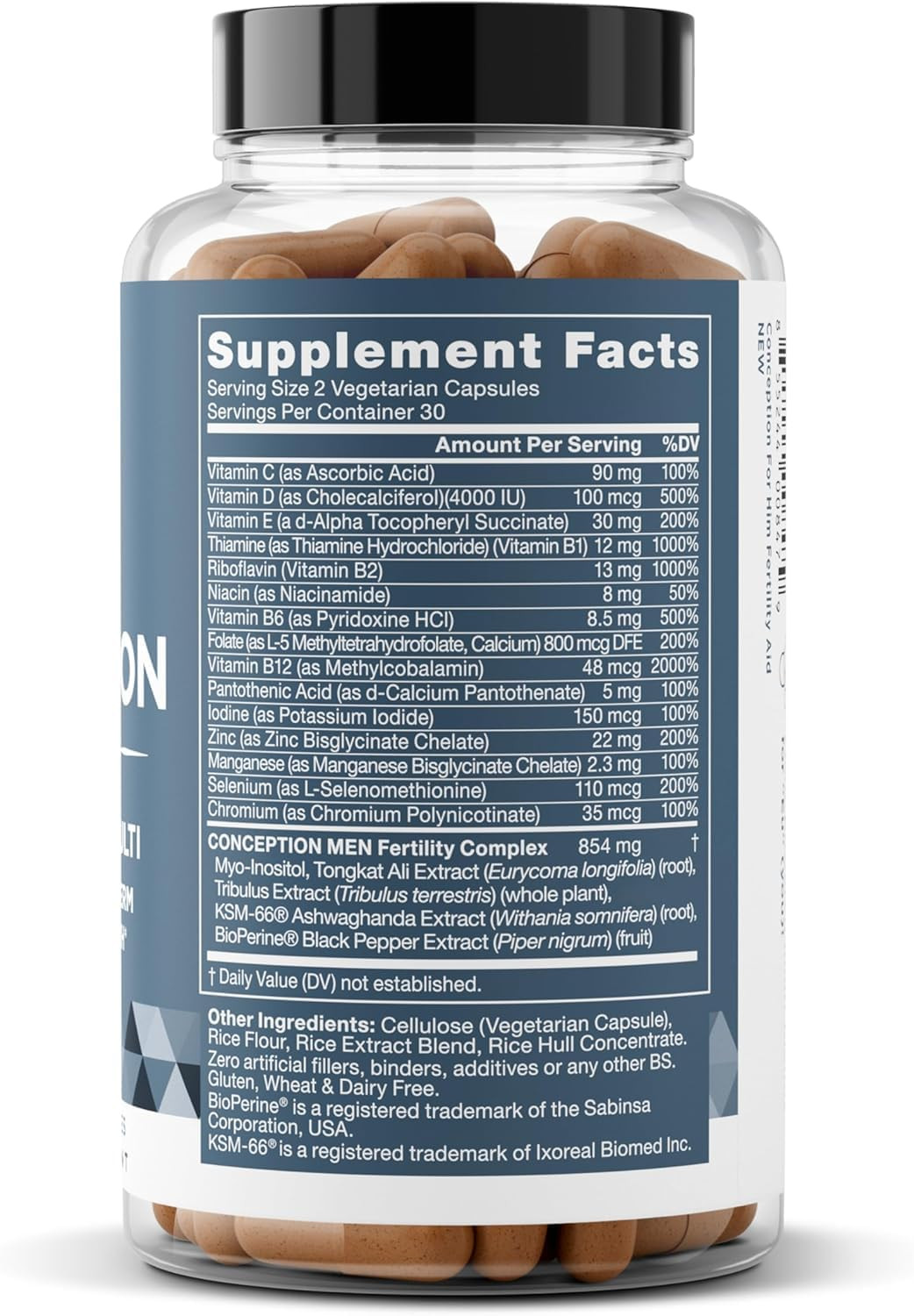 Conception for Him – Male Fertility Supplements with Ashwagandha, Folate & Zinc