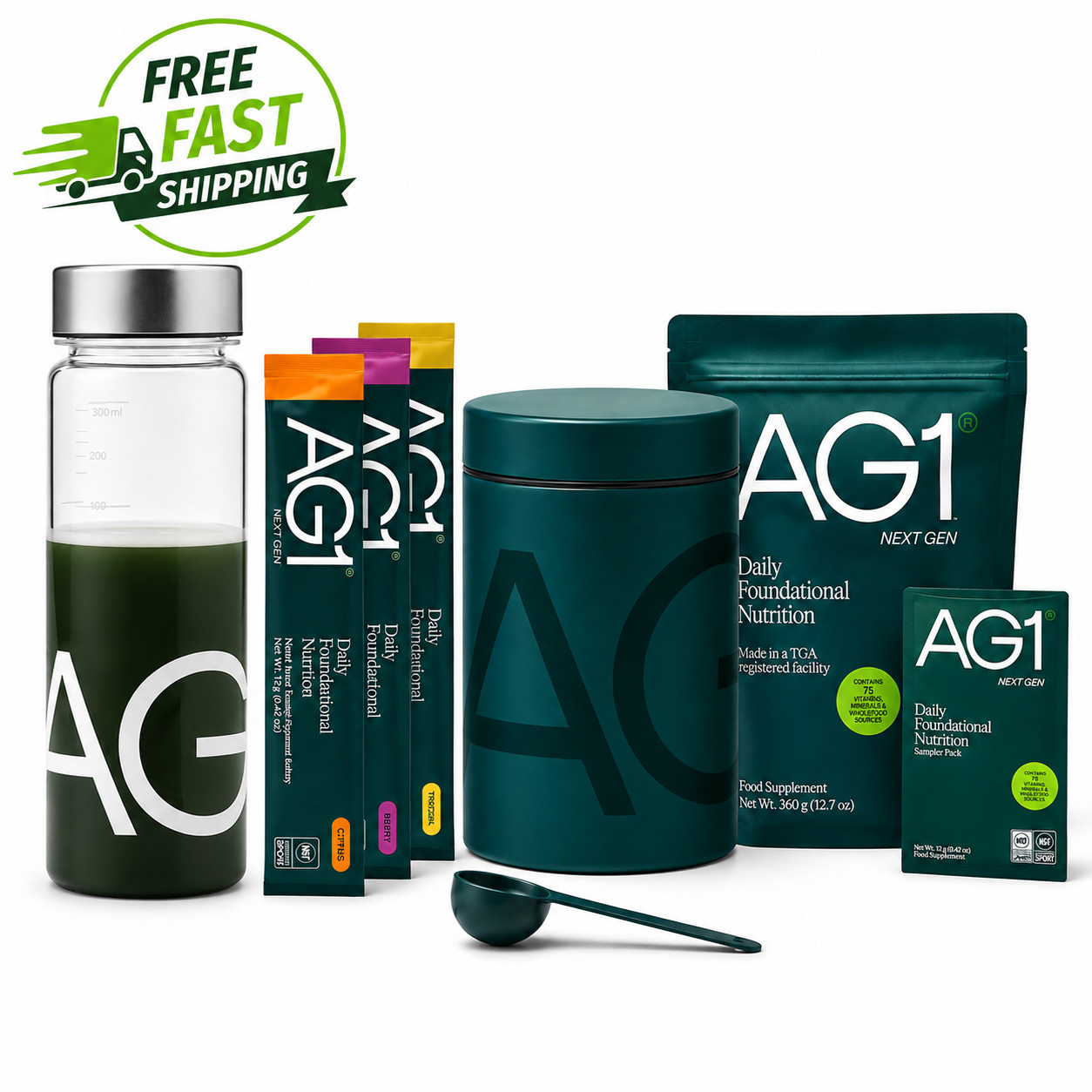 75-in-1 Daily Greens Superfood Powder – Probiotic Vitamin Blend (30 Servings)