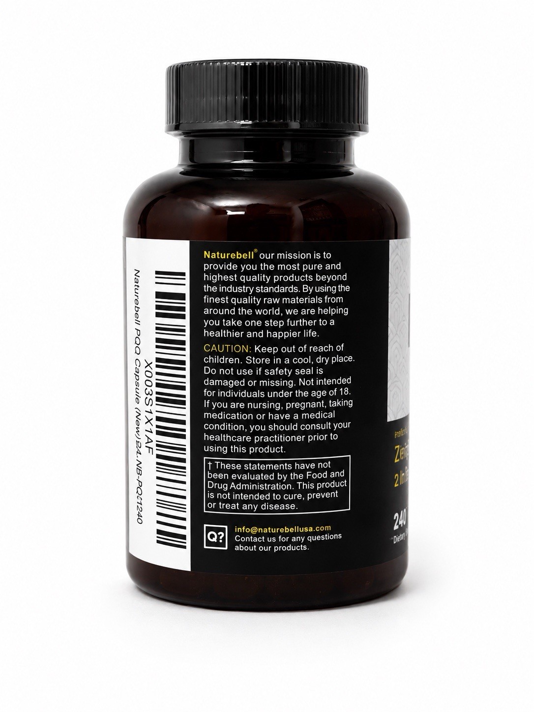 2-Pack NatureBell PQQ 40mg CoQ10 240 Capsules ZenPQQ Energy Focus Support