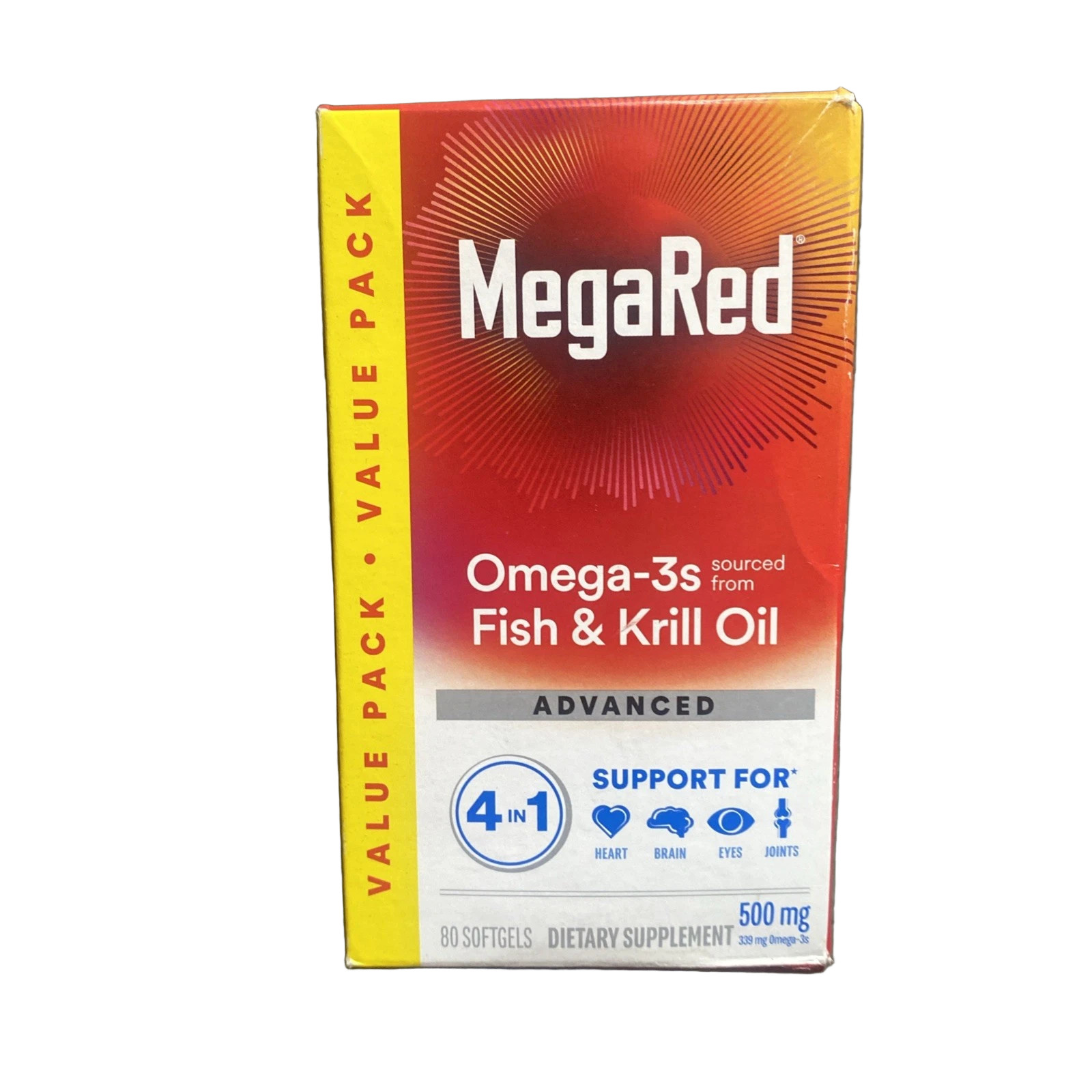 Schiff 4 in 1 500mg Omega 3 Fish Oil – 80 Softgels Exp 6/25