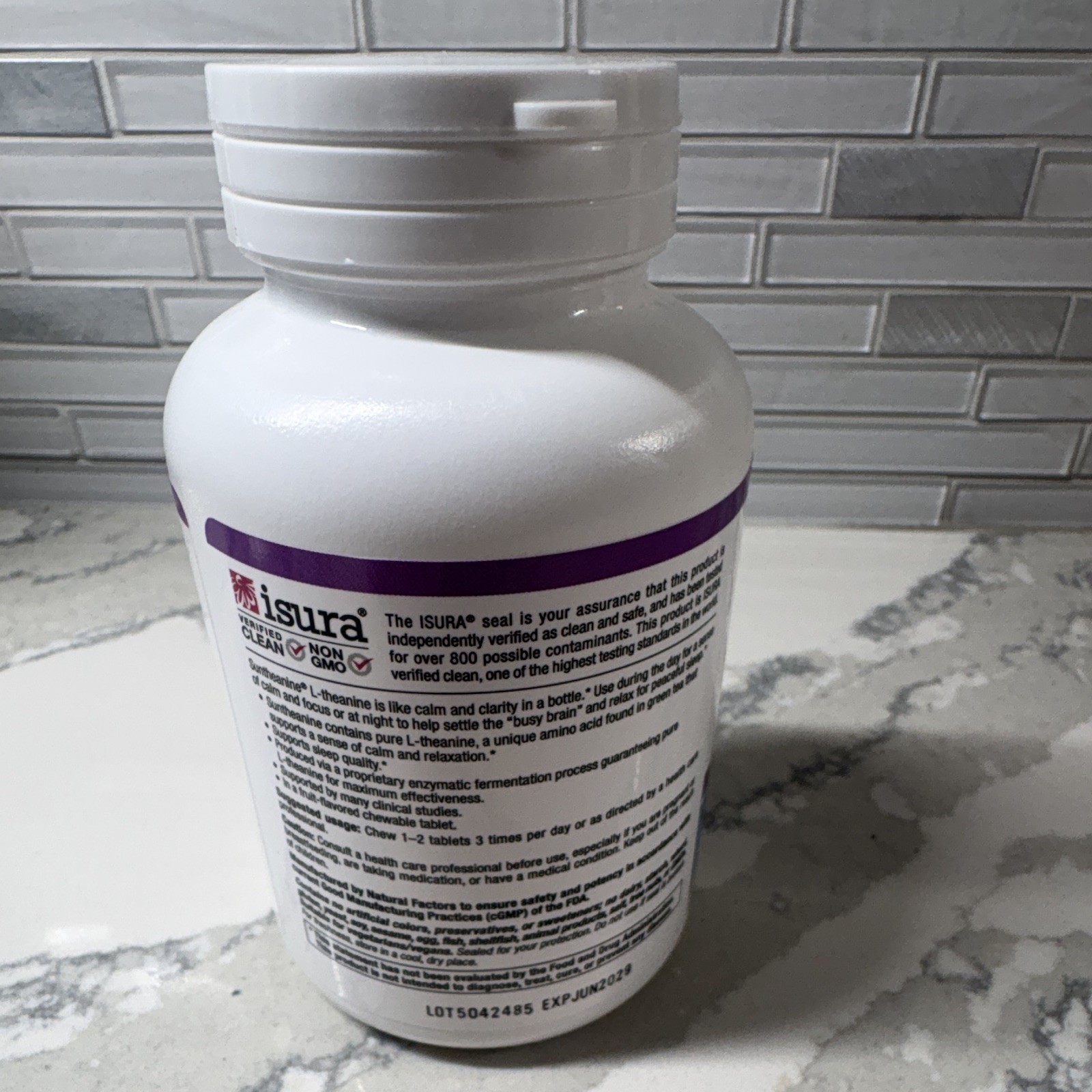 *NEW* Natural Factors Stress-Relax Suntheanine L-Theanine 200mg Chewable 60 Tabs