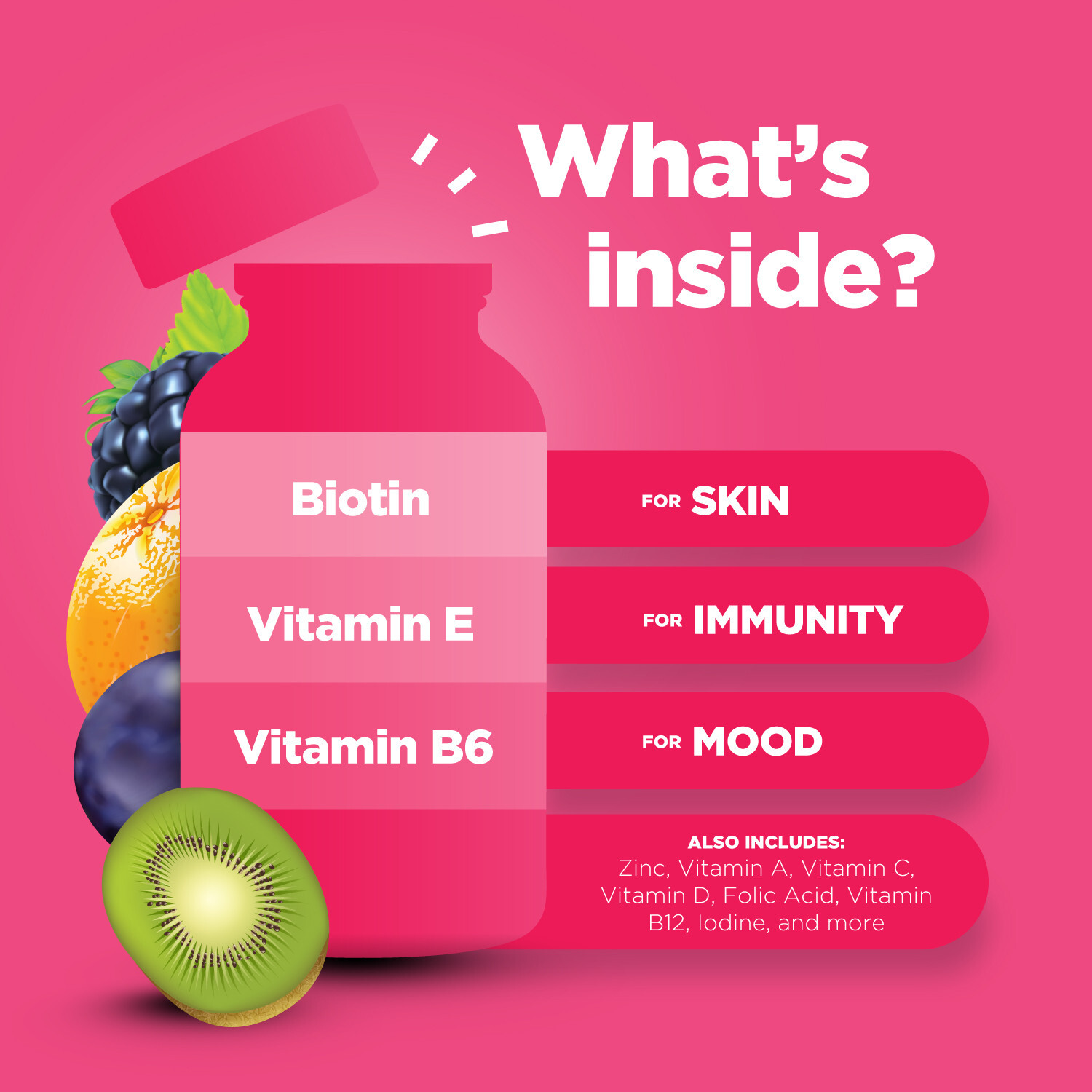 Womens Multivitamin Gummy Vitamins for Adults – Natural Immune System Booster