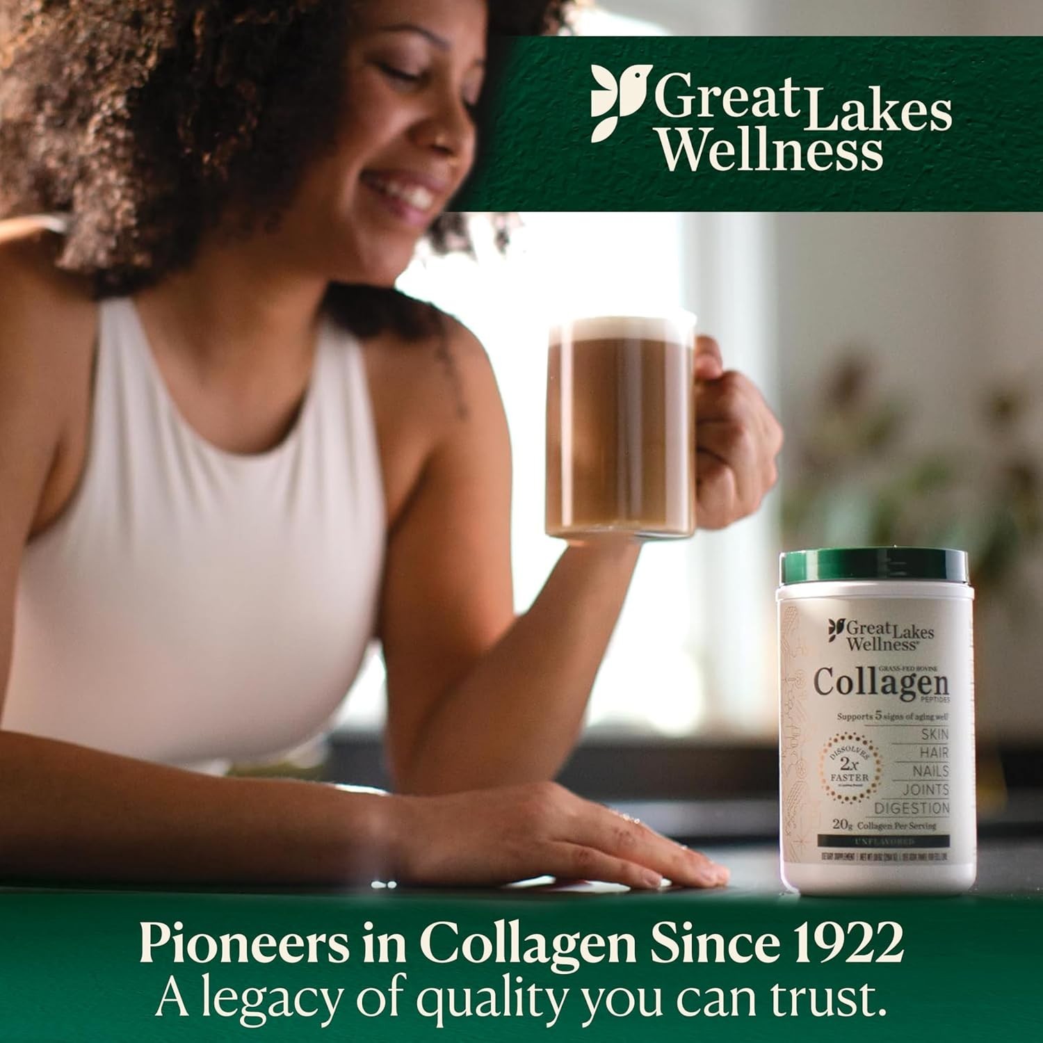 Great Lakes Wellness Collagen Peptides Powder – Supports Aging, Skin, Hair, N…