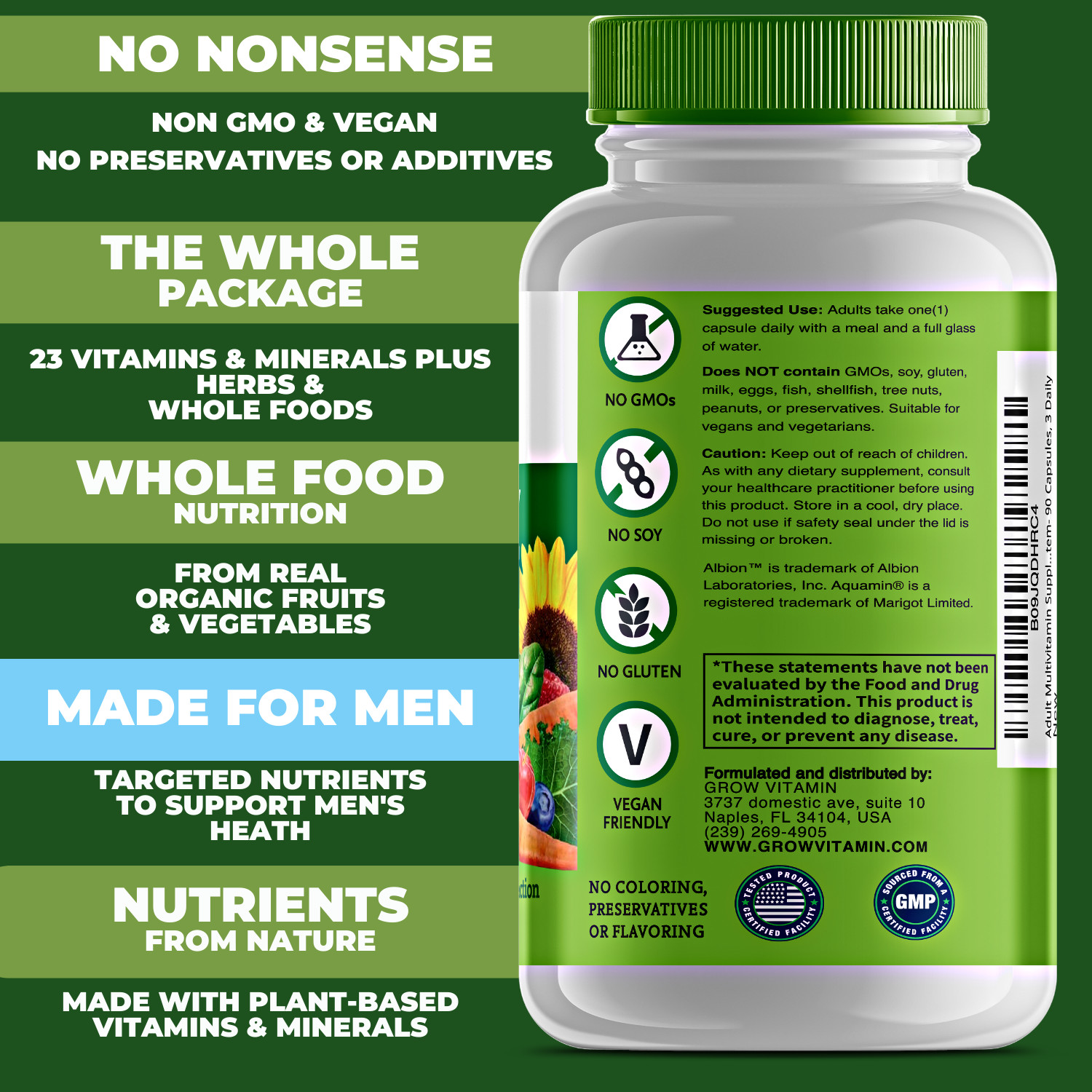 One A Day Men’s Health Formula Organic Multivitamin, Easy to swallow 90 Capsules