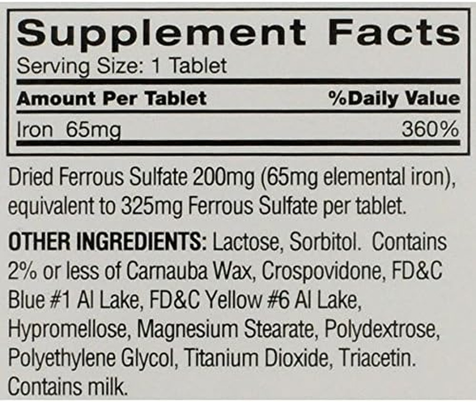 Original Iron Supplement Tablets, Non-Heme, 65Mg Iron per Pill, 1 per Day, 120Ct