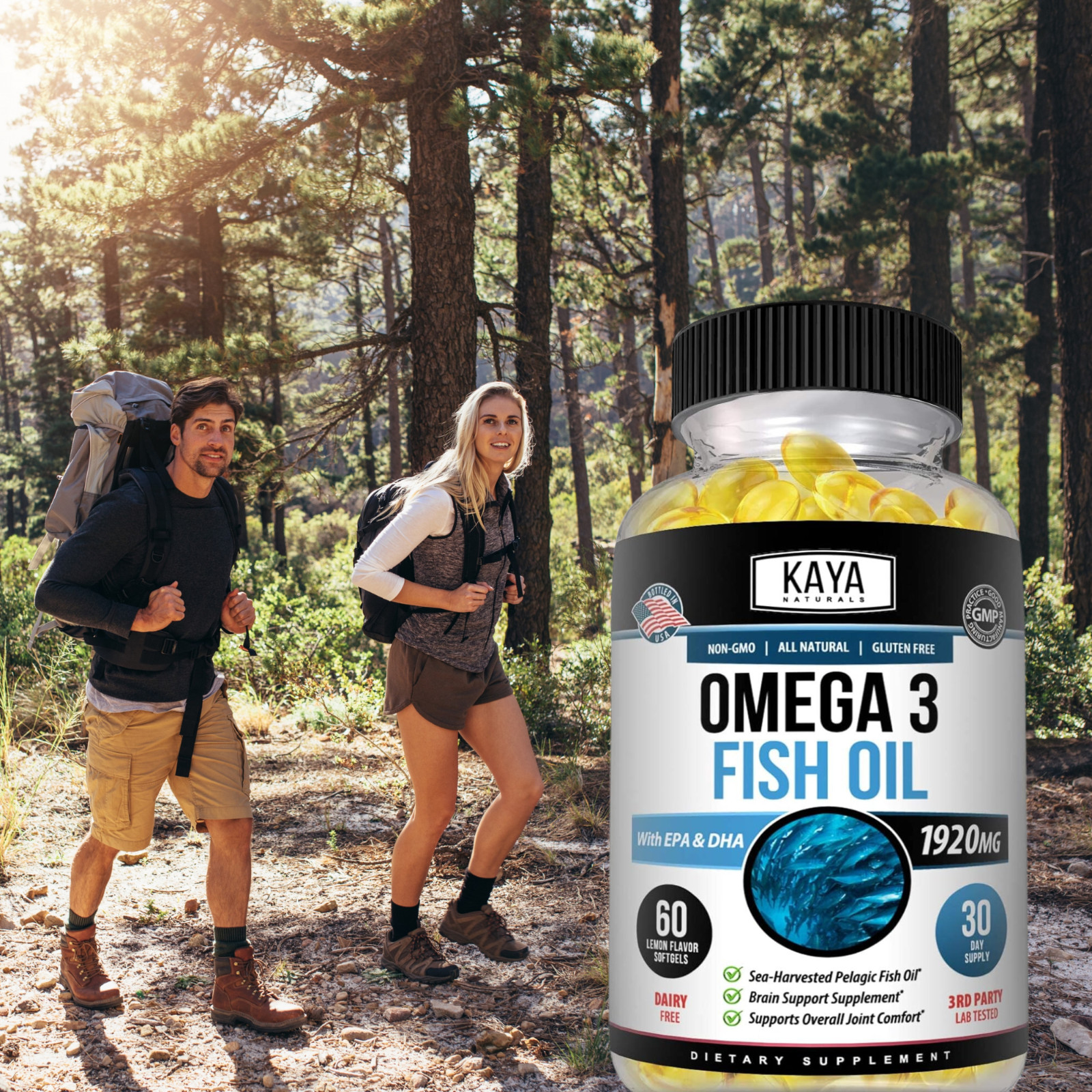Omega 3 Gummies 60ct, Supports Joint Inflammation, Heart, Brain & Overall Health