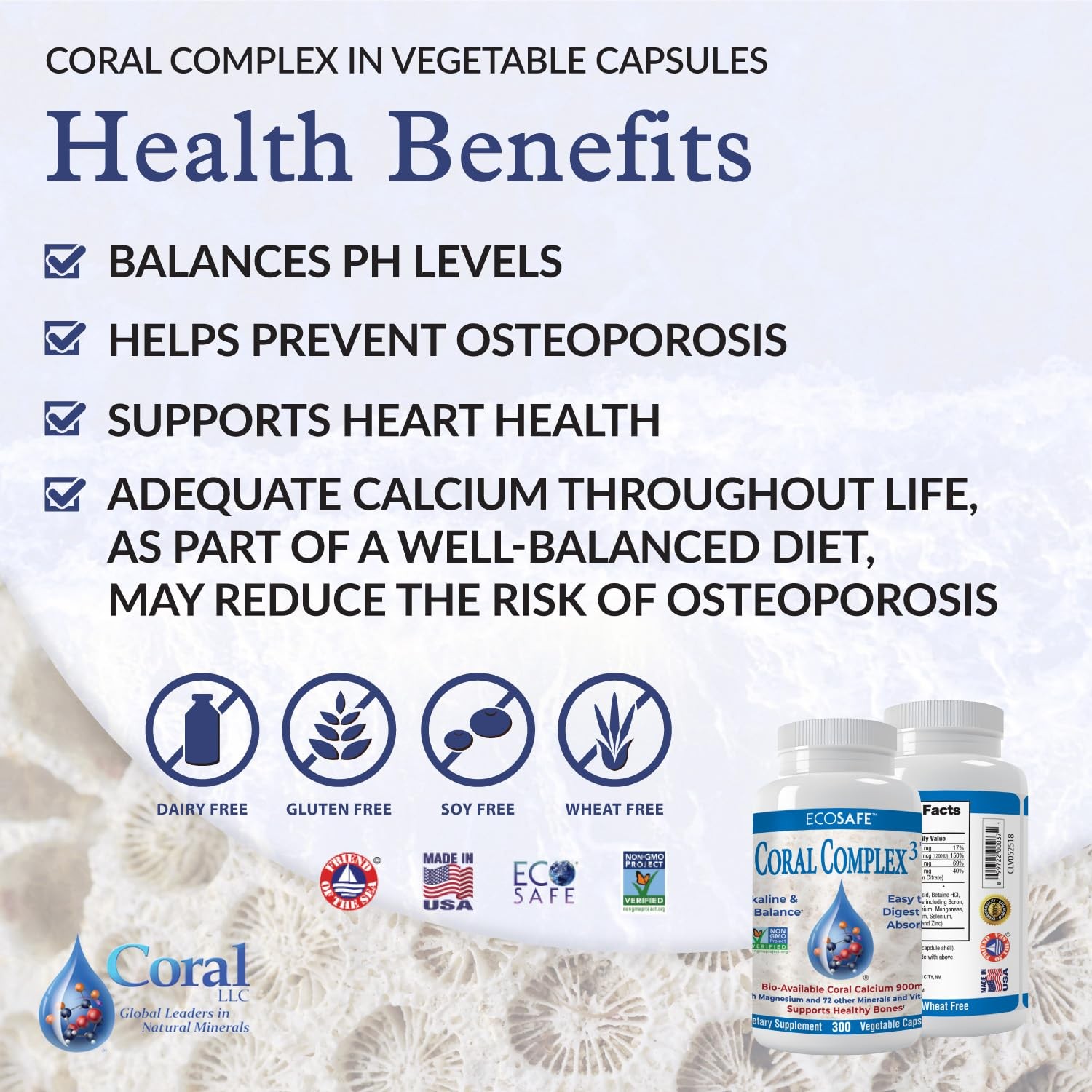 Coral Complex 3 Calcium Supplement Vitamin D3 & 300 Count (Pack of 1)