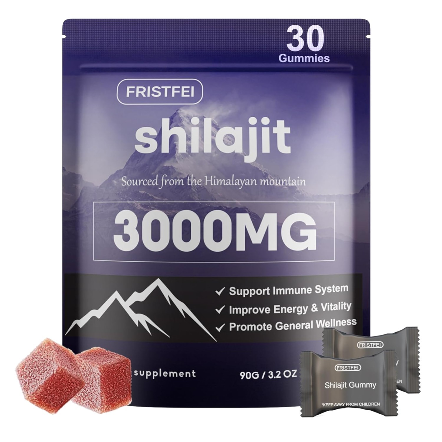 UltimaPeak Pure Himalayan Shilajit Gummies with 30 Count (Pack of 1)