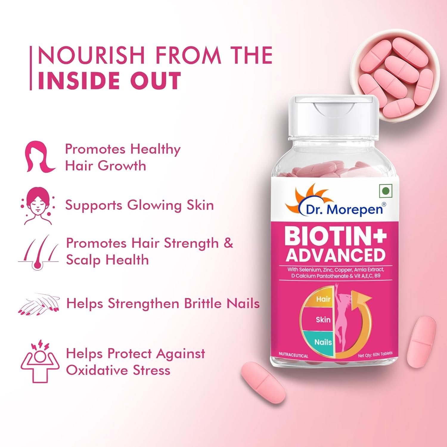 DR. MORE.PEN Biotin+ Hair Skin Nails 60 Tablets