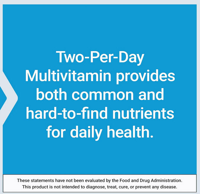 TWO PER DAY MULTIVITAMIN 120 Cap VITAMINS B, C, D, ZINC, MINERAL LIFE EXTENSION