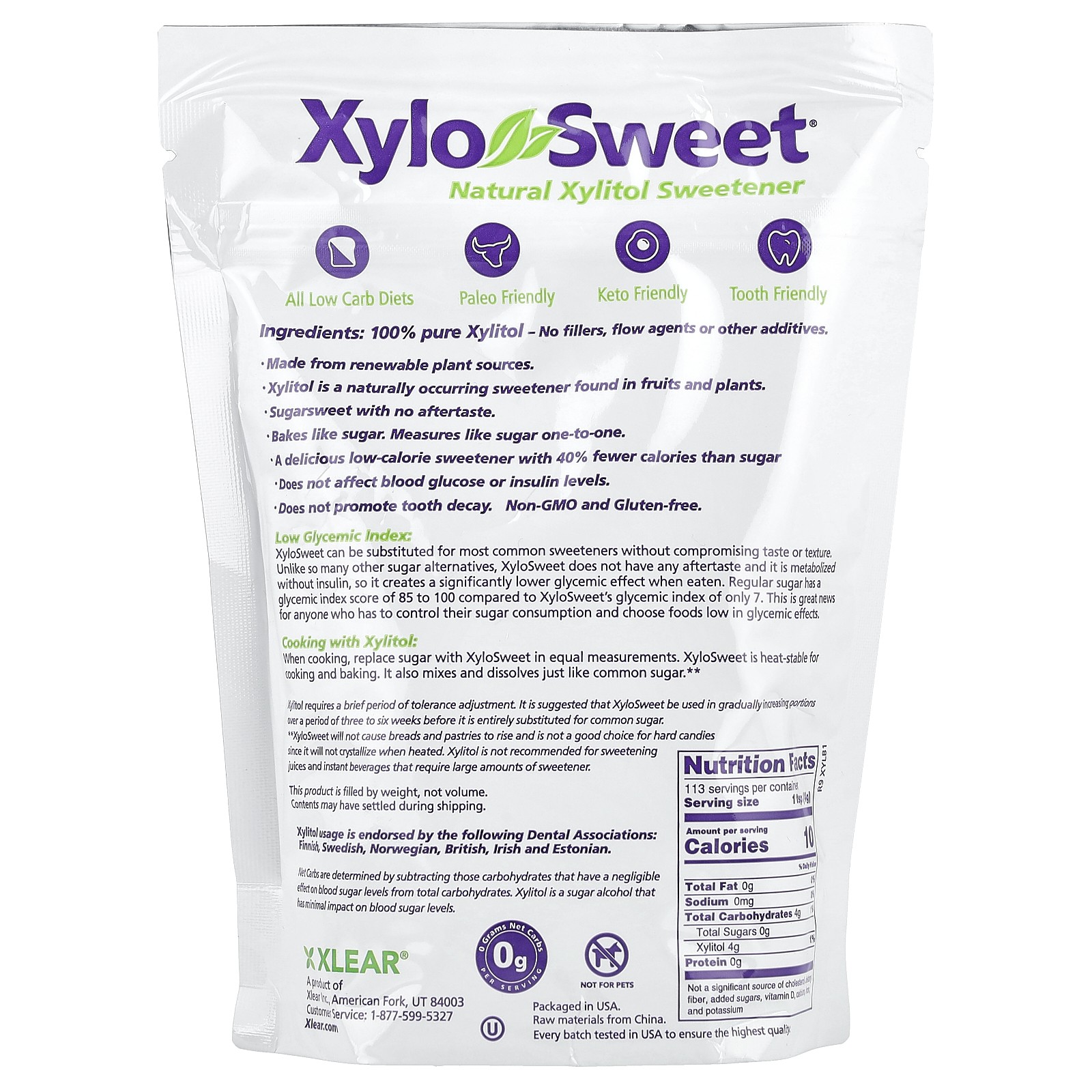 Xlear XyloSweet All Natural Xylitol Sweetener 1 lb 454 g All-Natural,