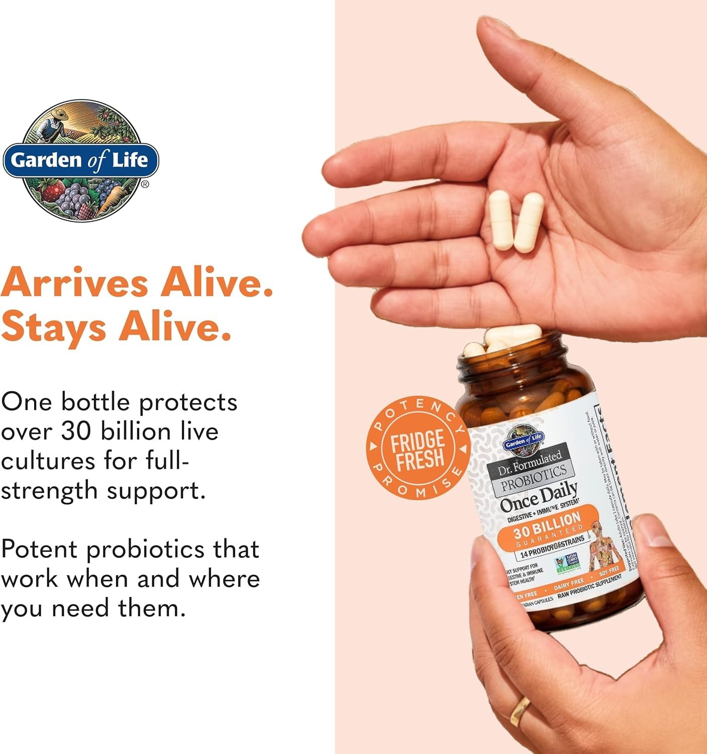 Garden of Life Dr. Formulated Probiotics 30 Billion 30 Veg Caps Exp 06/2026+