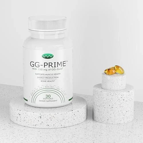 GG-Prime Geranylgeraniol Supplement 150mg GG-Gold from Annatto Supports CoQ10 30