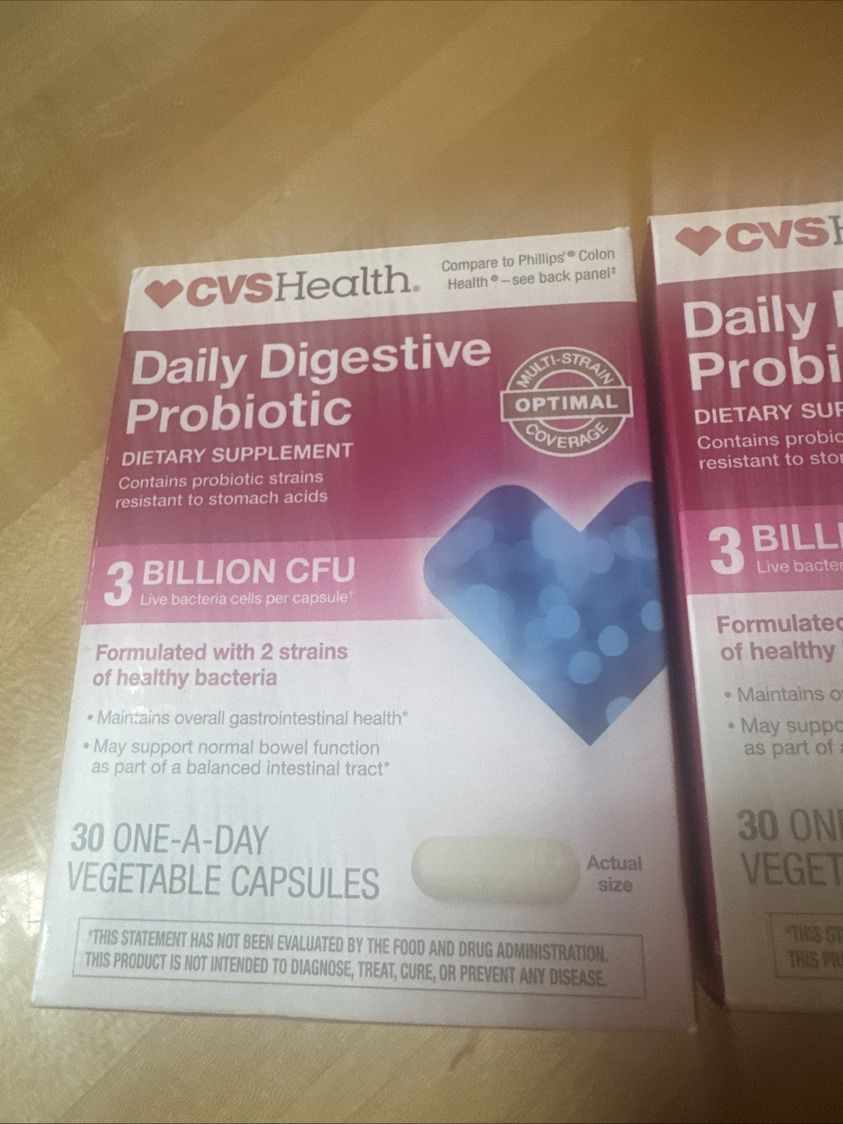 CVS Health Daily Digestive Probiotic 3 billion CFU 30 Count Each Lot of 3