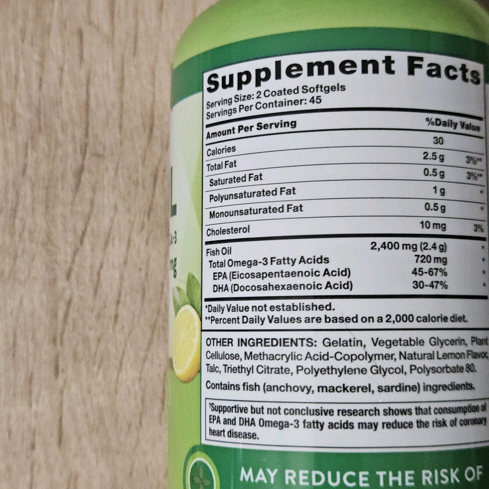NT Odorless Fish Oil 2400mg Softgels 90 ct — Exp 02/2028 Lemon Flavor