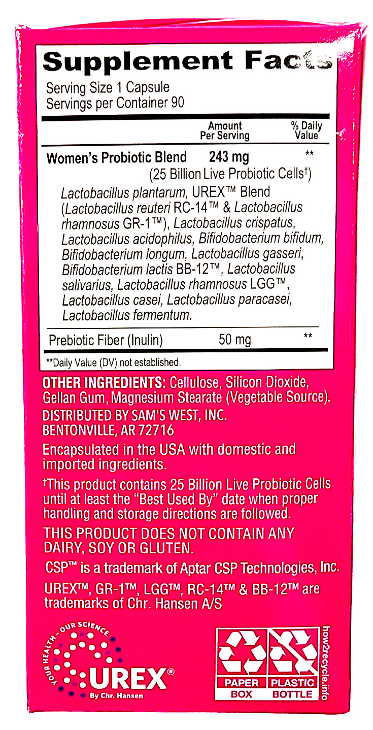 Member’s Mark Women’s Daily Probiotic Capsules 90 Count EXP 09/2026